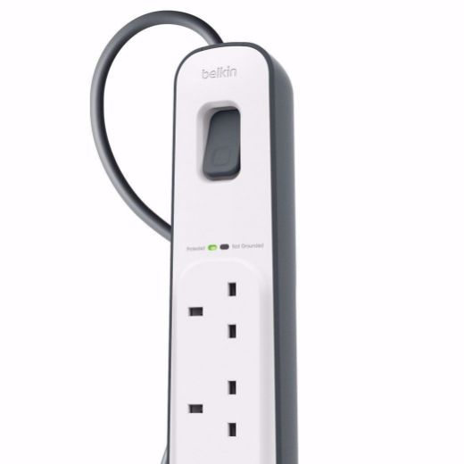 Picture of Belkin 4 Outlet Surge Strip 2M - white/grey