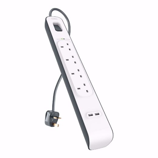 Picture of Belkin Surge 4 Port with 2 USB - White