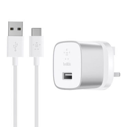 Picture of Belkin UK Hom USB Charger quick charge 3.0 18W with 1.2M USB-A to USB-C Cable - Silver