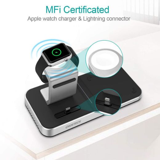 Picture of Choetech MFi Certificated 4 in 1 Wireless Charging Dock