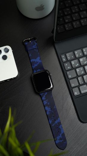 Picture of Horus Apple Watch Strap 49/45/44/42mm - Blue Digi Camo Rubber