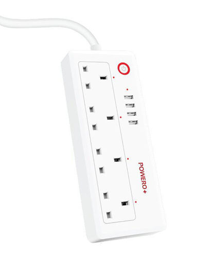 Picture of PowerO+ Wi-Fi Smart Power Strip - White