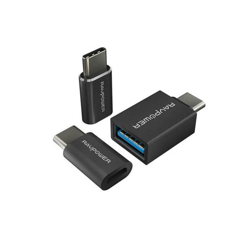 Picture of Ravpower 3 in 1 Pack USB-C Adapter - Black