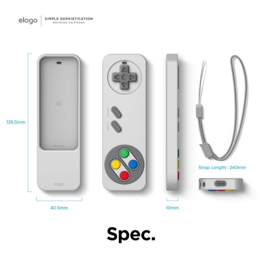 Picture of Elago R4 Retro Case for Apple TV Siri Remote Lanyard - Light Gray