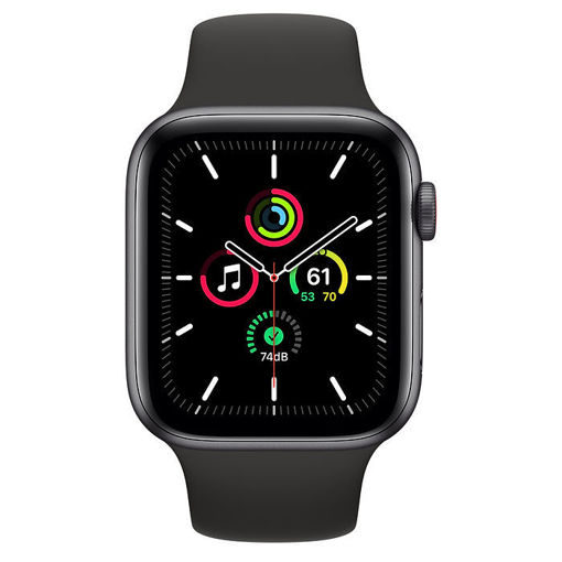 Picture of Apple Watch ( SE GPS + Cellular 44MM ) Space Gray Aluminum Case with Black Sport Band