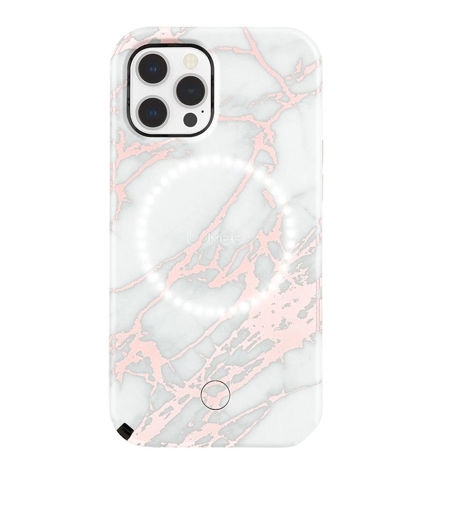 Picture of Lumee Halo Case for iPhone 12/12 Pro - Rose Gold White Marble