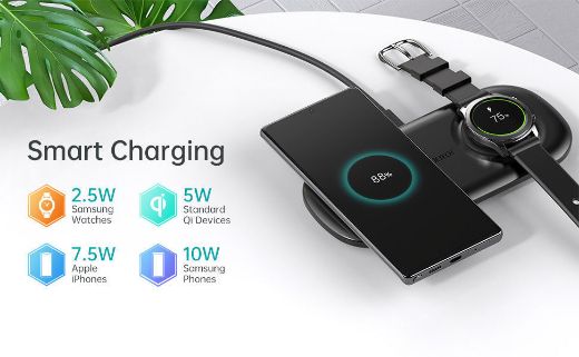 Picture of Choetech 2 in 1 Wireless Charger - Black