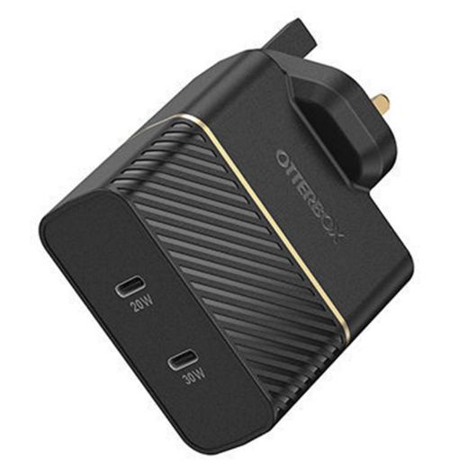 Picture of OtterBox UK Wall Charger 50W - 1X USB-C 30W + 1X USB-C 20W USB-PD - Black