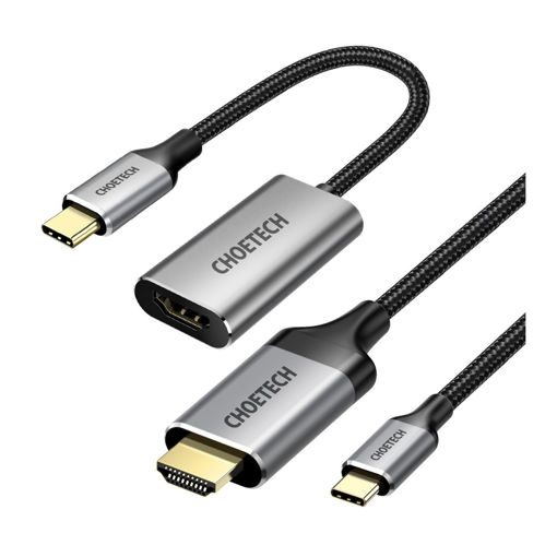 Picture of Choetech USB-C to HDMI 2m + Adapter  KIT 20cm - Black
