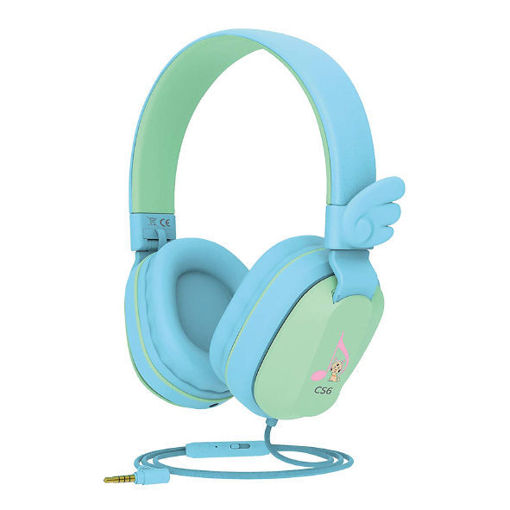 Picture of Riwbox CS6 Kids Wired Headphones - Blue/Green