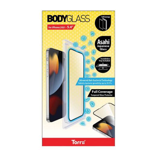 Picture of Torrii Bodyglass Anti-bacterial Coating for iPhone 13 Mini Full Coverage Curved - Black