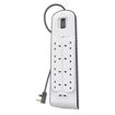 Picture of Belkin 8 Way Surge Protection Strip 2M with 2 USB Charging - White