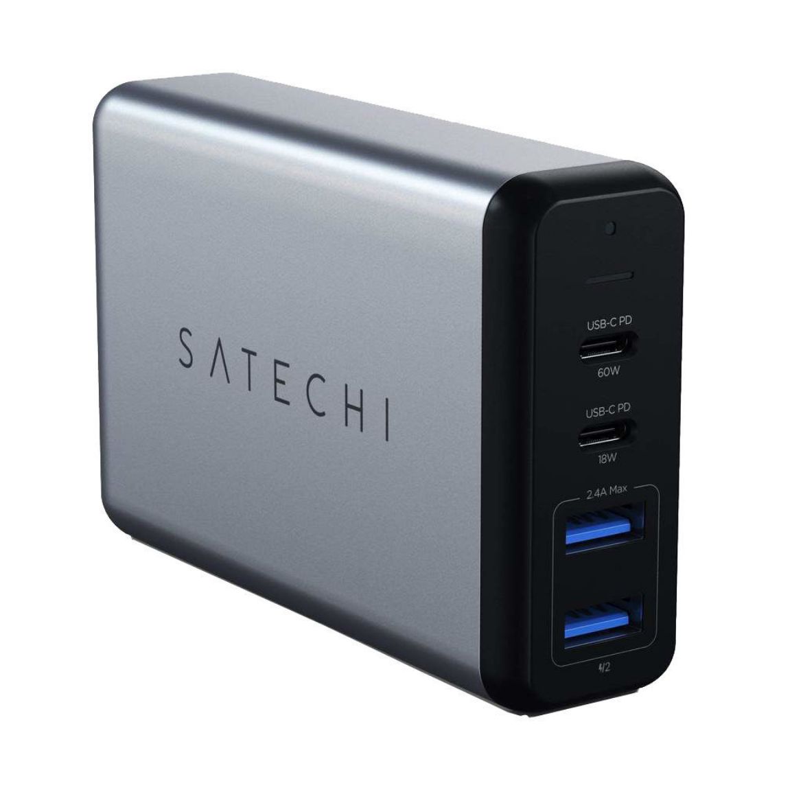 Picture of Satechi Travel Charger 4 Ports 75W PD 2X USB-C + USB-A - Space Gray