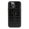 Picture of Gold Black Leather Case with Finger Holder for iPhone 12/12 Pro - Croco Black
