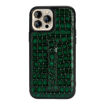 Picture of Gold Black Leather Case with Finger Holder for iPhone 13 Pro - Milano Green