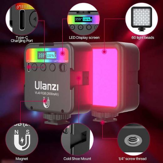 Picture of Ulanzi VL49 Rechargeable Mini RGB Light - Black