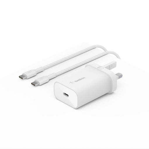 Picture of Belkin Wall Charger PPS PD 25W USB-C/1M PVC Cable - White