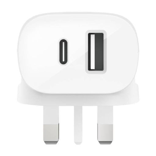 Picture of Belkin Wall Charger 32W 20W USB-C/12W USB-A UK Plug - White