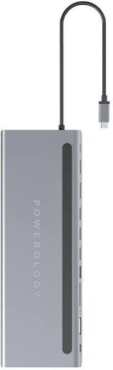 Picture of Powerology 11 in 1 Multi Display USB-C Hub/Laptop Stand 100W - Gray