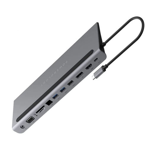 Picture of Powerology 11 in 1 Multi Display USB-C Hub/Laptop Stand 100W - Gray