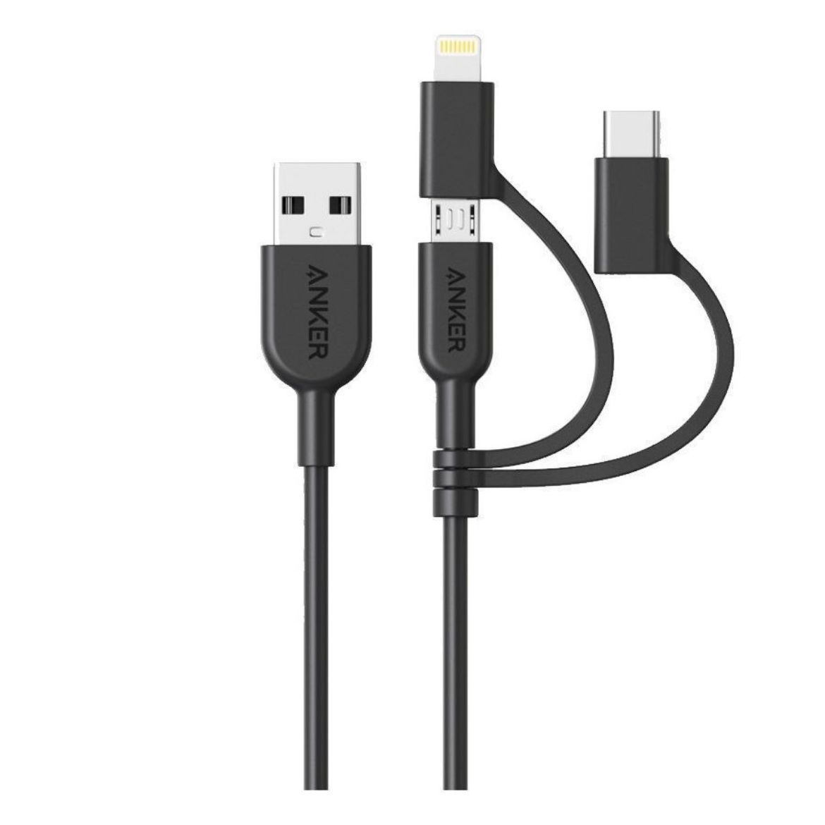 Picture of Anker PowerLine II 3 in 1 0.9M C89 - Black