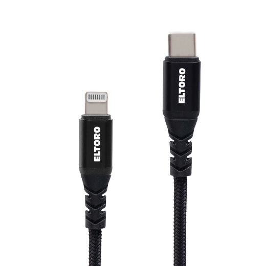 Picture of Eltoro Kevlar Cable USB-C to Lightning 1M with Nylon PP Yarn Jacket - Black