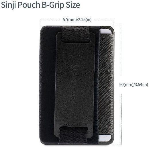 Picture of Sinjimoru Sinji Pouch B-Grip Phone Grip Card Holder with Phone Stand - Black