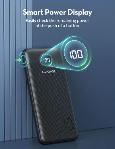 Picture of Ravpower PD Pioneer 10000mAh 20W 3-Port  Power Bank - Black