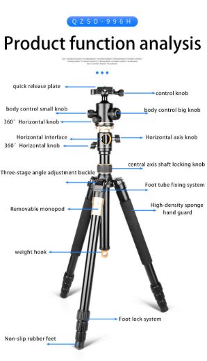 Picture of Tripod Aluminum Alloy - Black Q996H