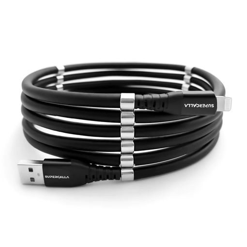 Picture of SuperCalla Magnetic USB-A to Lightning Cable 2M - Black