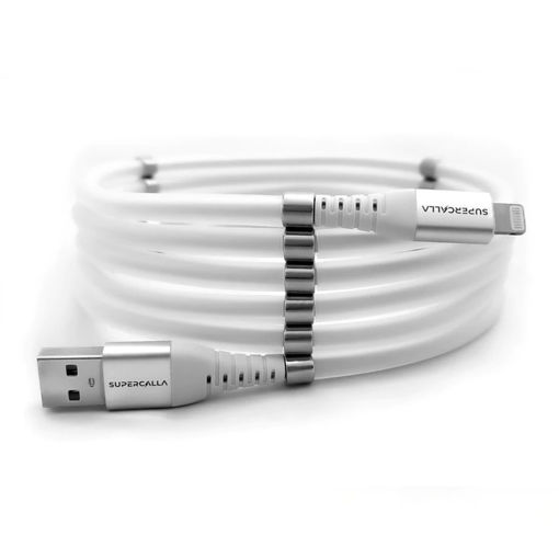 Picture of SuperCalla Magnetic USB-A to Lightning Cable 2M - White