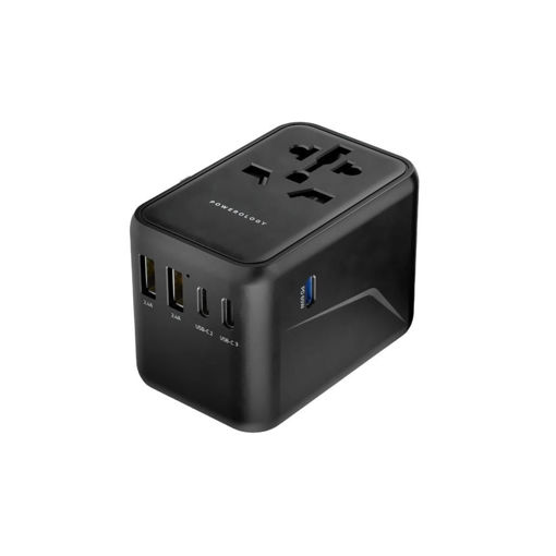 Picture of Powerology Universal Multi-Port Travel Adapter PD 65W 3X Type-C - Black