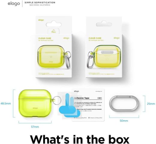 Picture of Elago AirPods 3 Clear Hang Case - Neon Yellow