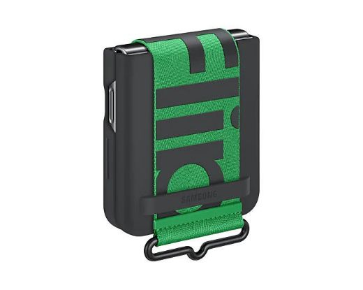 Picture of Samsung Flip 4 Silicone Cover with Strap - Black