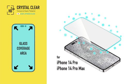 Picture of Torrii Bodyglass Screen Protector Anti-Bacterial Coating for iPhone 14 Pro - Clear