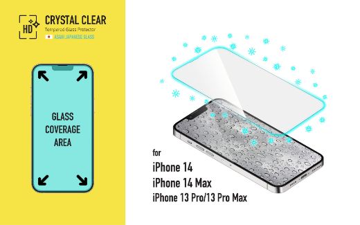 Picture of Torrii Bodyglass Screen Protector Anti-Bacterial Coating for iPhone 14 Plus - Clear