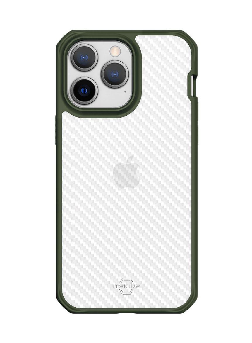 Picture of Itskins Hybrid Tek Case for iPhone 14 Pro - Olive Green and Transparent