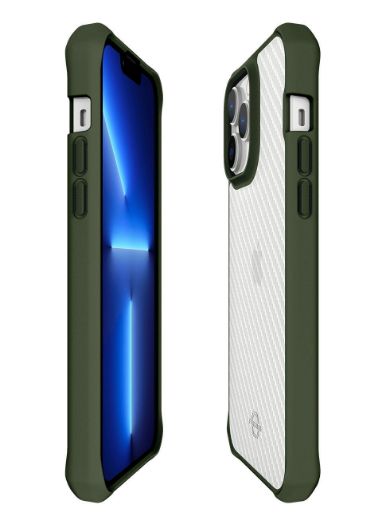 Picture of Itskins Hybrid Tek Case for iPhone 14 Pro - Olive Green and Transparent