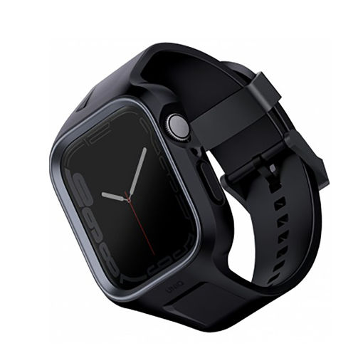 Picture of Uniq Monos 2 in 1 Apple Watch Strap With Hybrid Case 45/44mm - Midnight Black