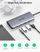 Picture of Ugreen USB-C To 3*USB 3.0 A+HDMI + VGA + RJ45 Gigabit+SD / TF + AUX3.5mm + PD C 10 in 1 - Gray