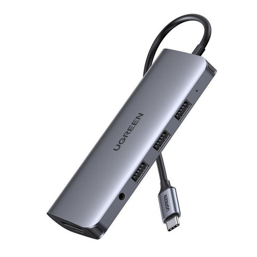 Picture of Ugreen USB-C To 3*USB 3.0 A+HDMI + VGA + RJ45 Gigabit+SD / TF + AUX3.5mm + PD C 10 in 1 - Gray