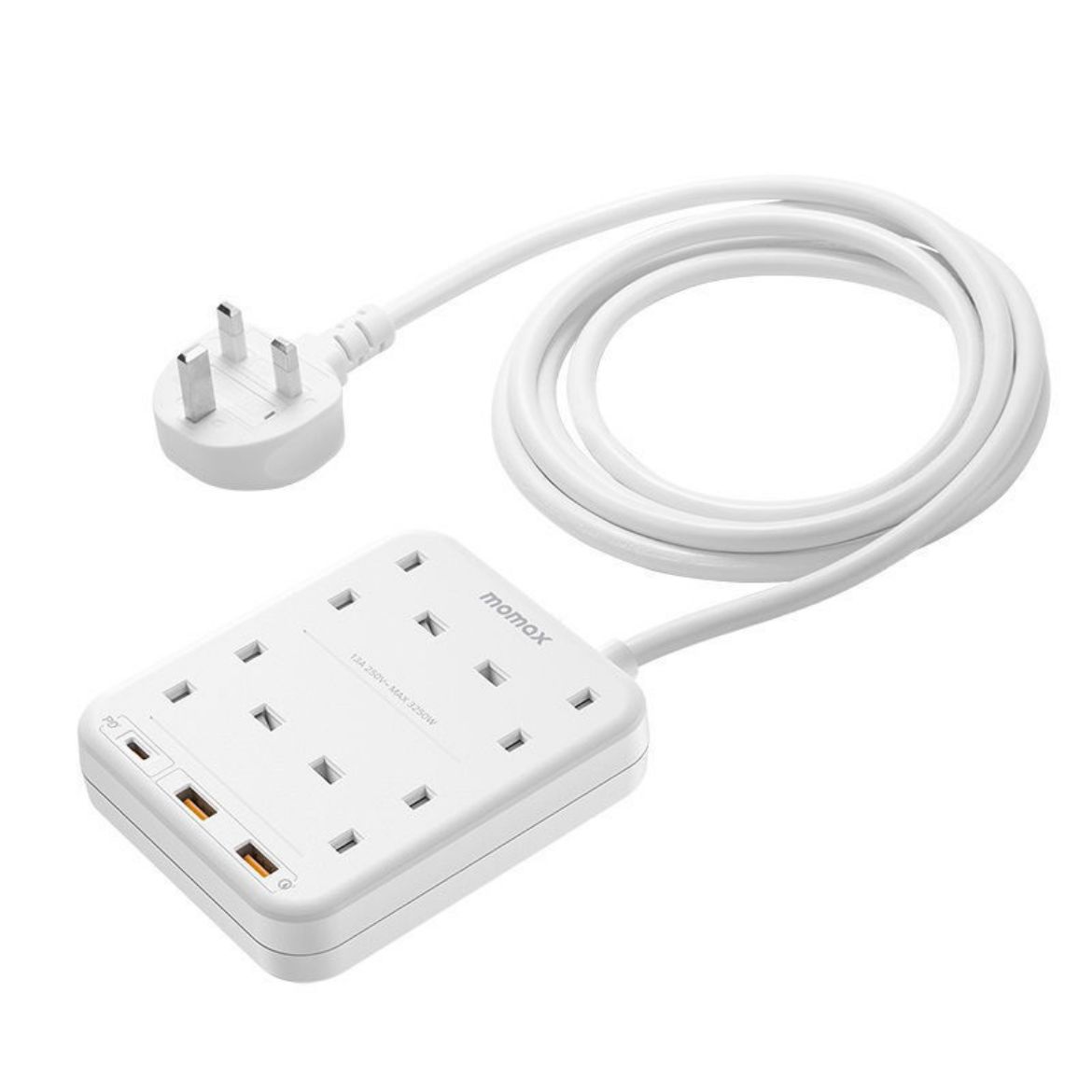 Picture of Momax OnePlug PD20W 2A1C 4 Outlet Strip - White