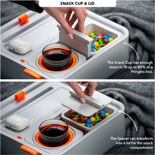 Picture of CouchConsole Cup Holder with Phone Stand Tray - Light Orange