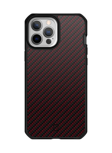 Picture of Itskins Hybrid Mag Carbon Series Cover for iPhone 13 Pro - Red Carbon/Red