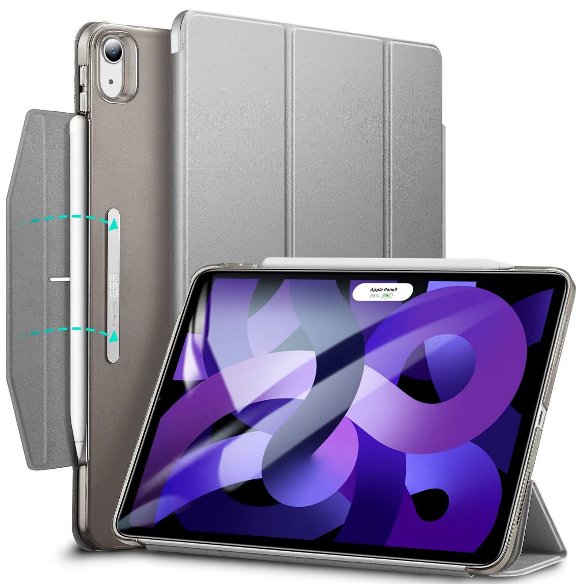 Picture of ESR Ascend Trifold Case for iPad 10 Gen 10.9-inch - Silver Gray