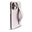 Picture of Gold Black Slim Leather Case with Finger Strap Croco for iPhone 14 Pro Max - Salmon Pink