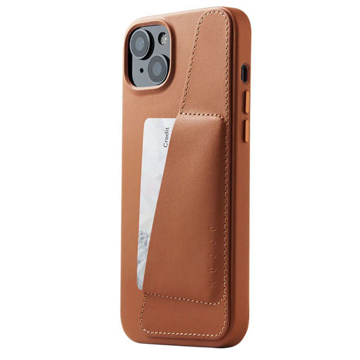 Picture of Mujjo Full Leather Wallet Case for iPhone 14 Plus - Tan