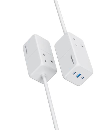 Picture of Powerology 65W Power Strip 1.5M with Dual Power Socket UK - White