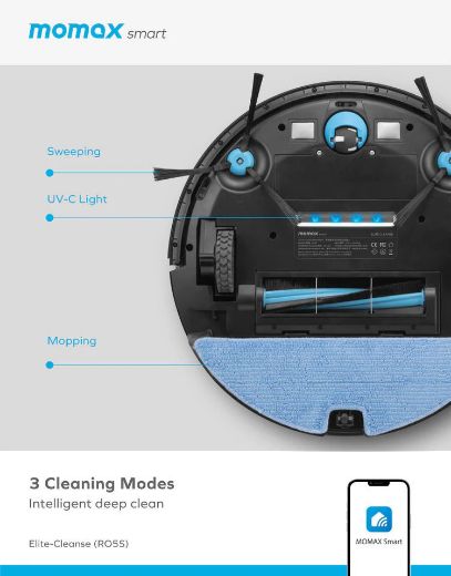 Picture of Momax Elite Cleanse IoT Vacuum Robot - Black