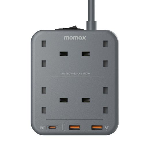 Picture of Momax One Plug PD 20W 4-Outlet Power Strip - Grey